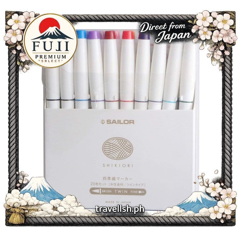 [Sailor] Caneta Tinteiro Marcador Acuarela Shikiori Conjunto 20 Cores 25-5400-000 【Direto do Japão】