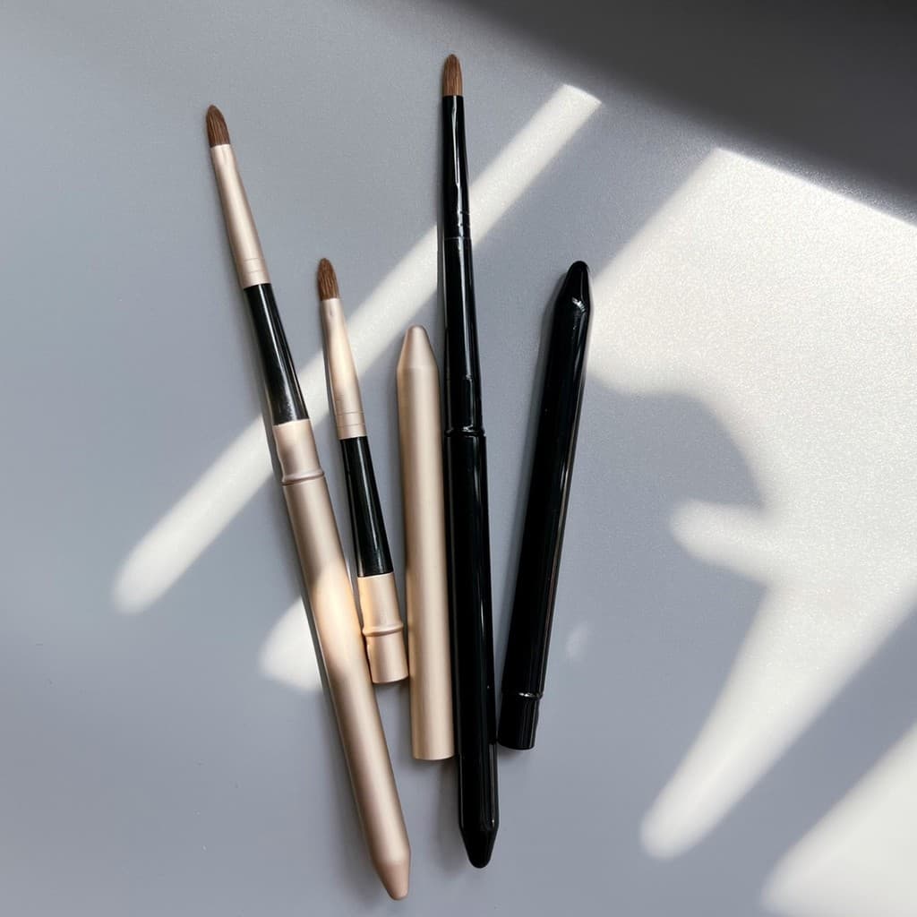 Pedido externo Bons produtos Escova multifuncional de crina grossa e delicada!Snap Lip Brush Deitado Silkworm Brush Eye