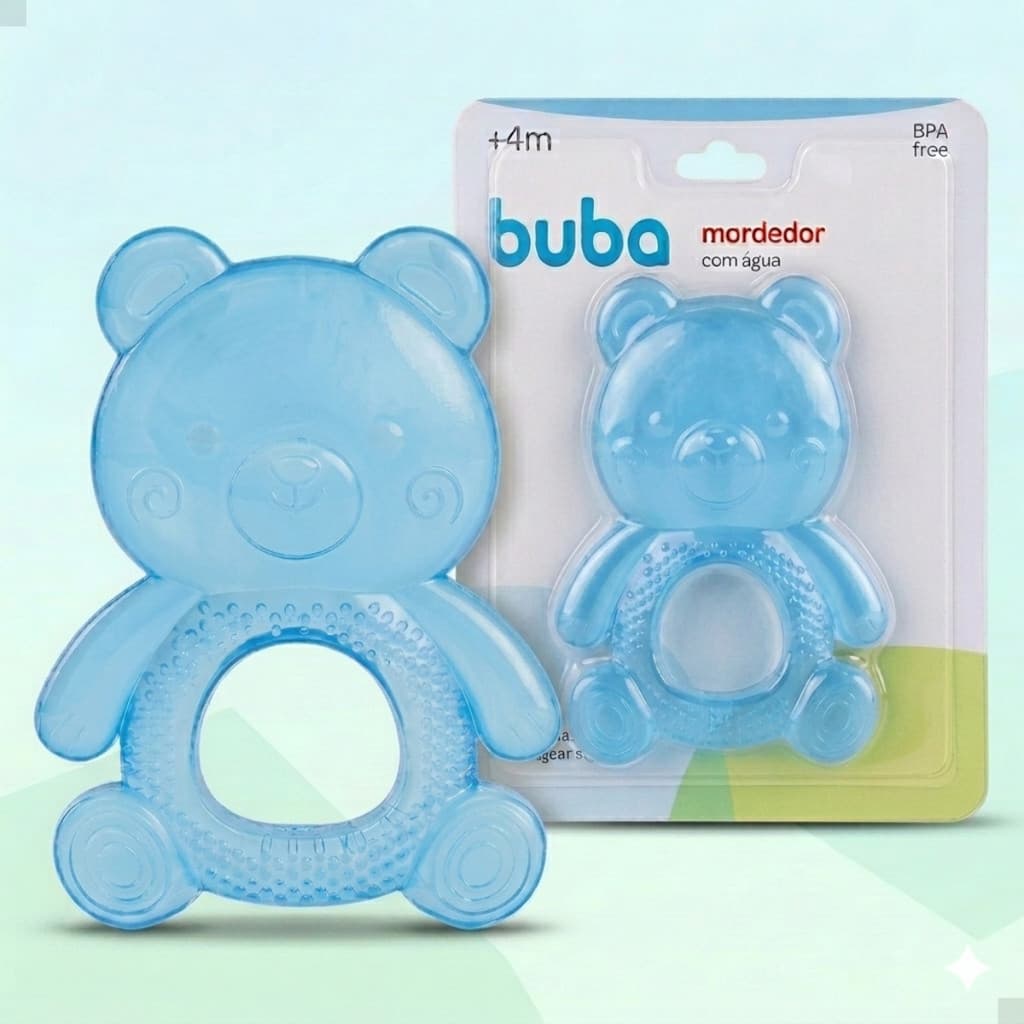 Mordedor Massageador Infantil com água Buba Ursinho