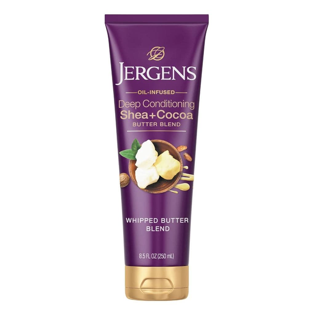 Loção Corporal em Creme de Manteiga de Karité e Cacau Jergens, Loção Enriquecedora para Mãos e Corpo para Pele Seca, com