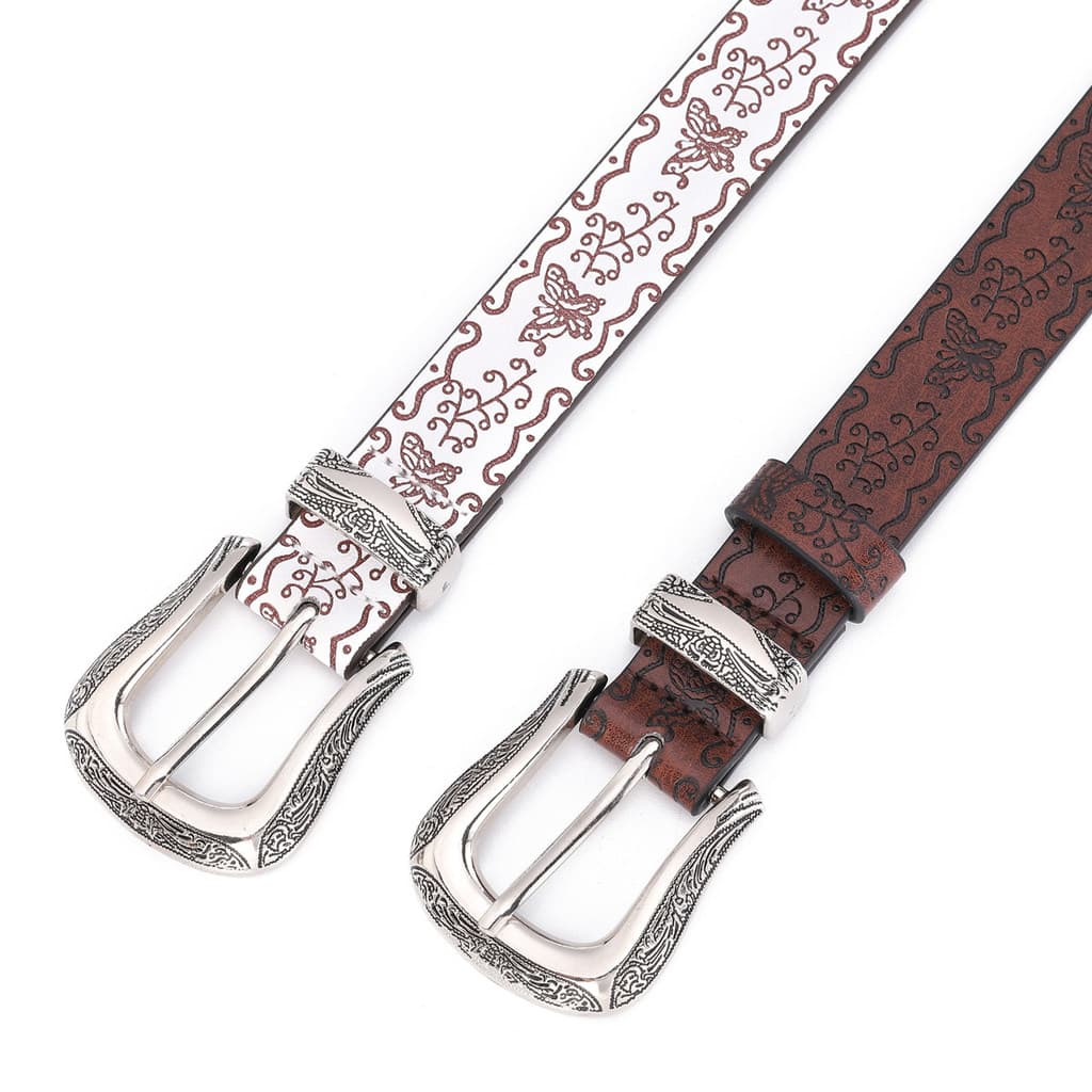 cinto feminino largo cinto feminino Cinto americano retrô branco com estampa feminina