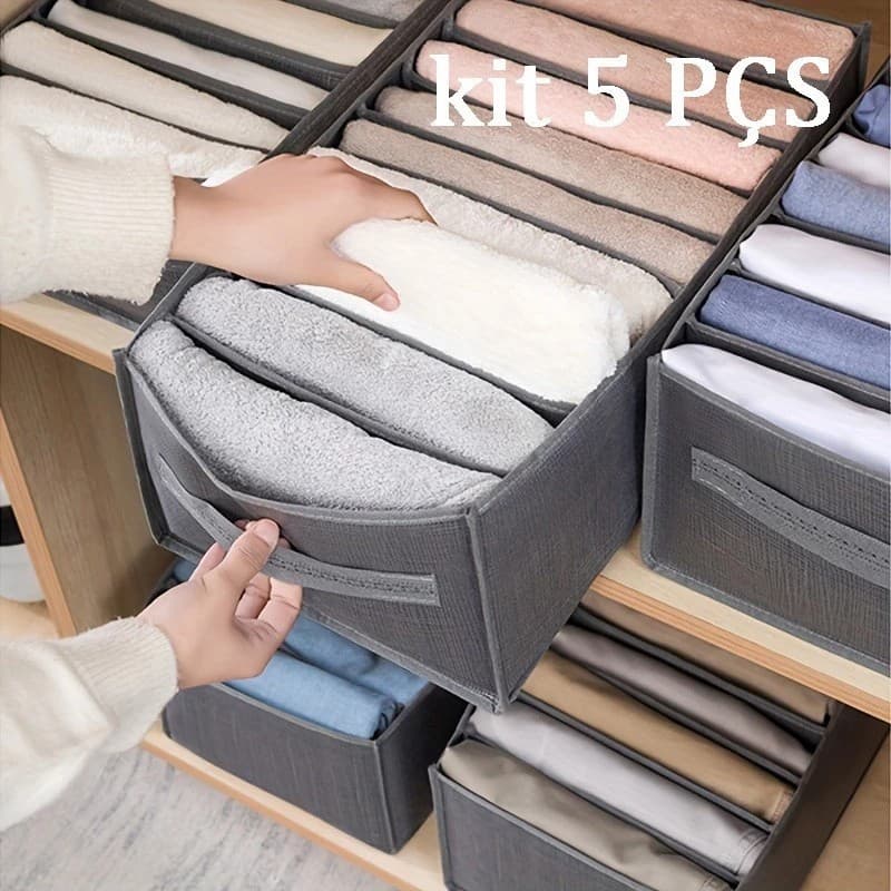 Organizador De Gavetas De Jeans Dobráveis/Organizador De Guarda Roupa Arrumados/Caixa De Armazenamento De Roupas Arrumad