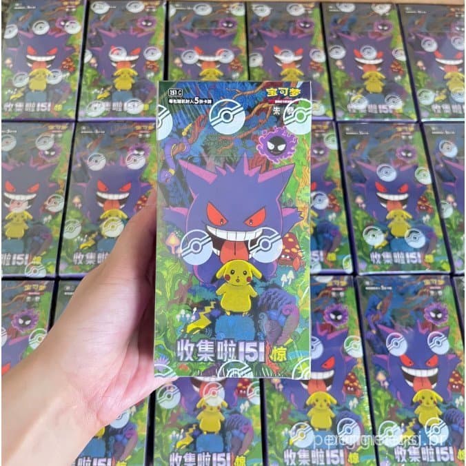 100 % Original Pokémon TCG 2025-Collection 151 Surprise-Thin Booster Box [151C]-Chinês (Simplificado)-15 Pacotes