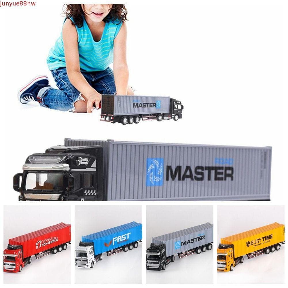 Brinquedo De Caminhão De Transporte De Contêiner JUNYUE , Veículo Modelo De Plástico Grande De Liga