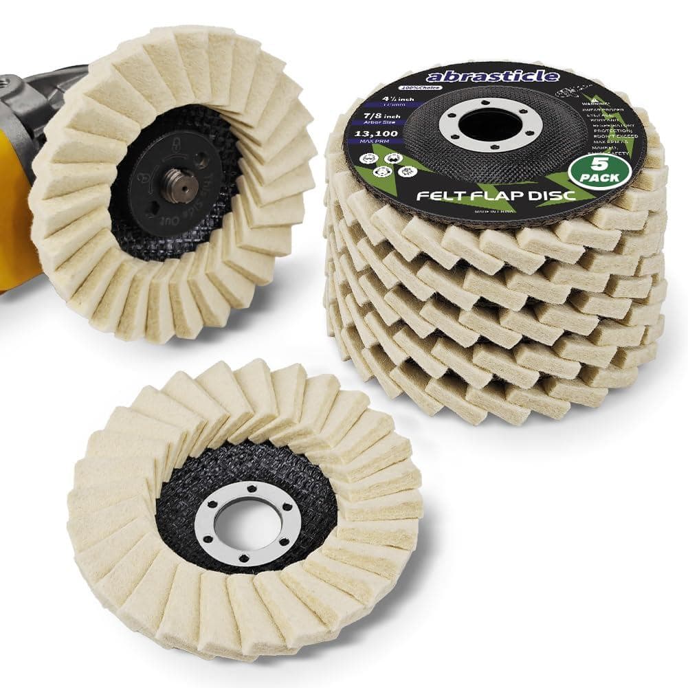 4-1/2" x 7/8" Felt Flap Disc Felt Polishing Flap Discs Wool Flap Buffing Wheel Pad for Angle Grinder