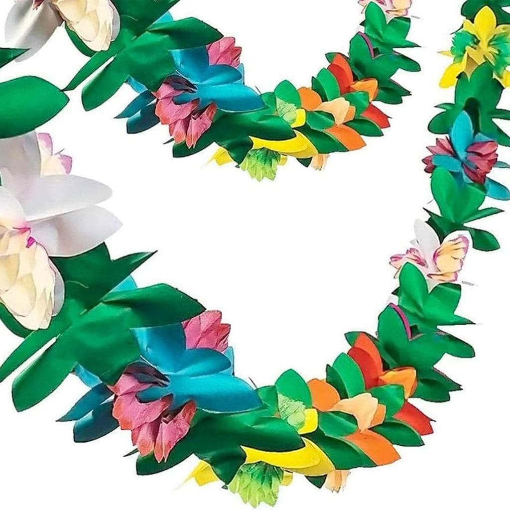 DomeStar 6 Pacotes de Guirlandas de Flores Tropicais, Faixa de Flores de Papel, Guirlanda de Hibisco, Decorações Suspens