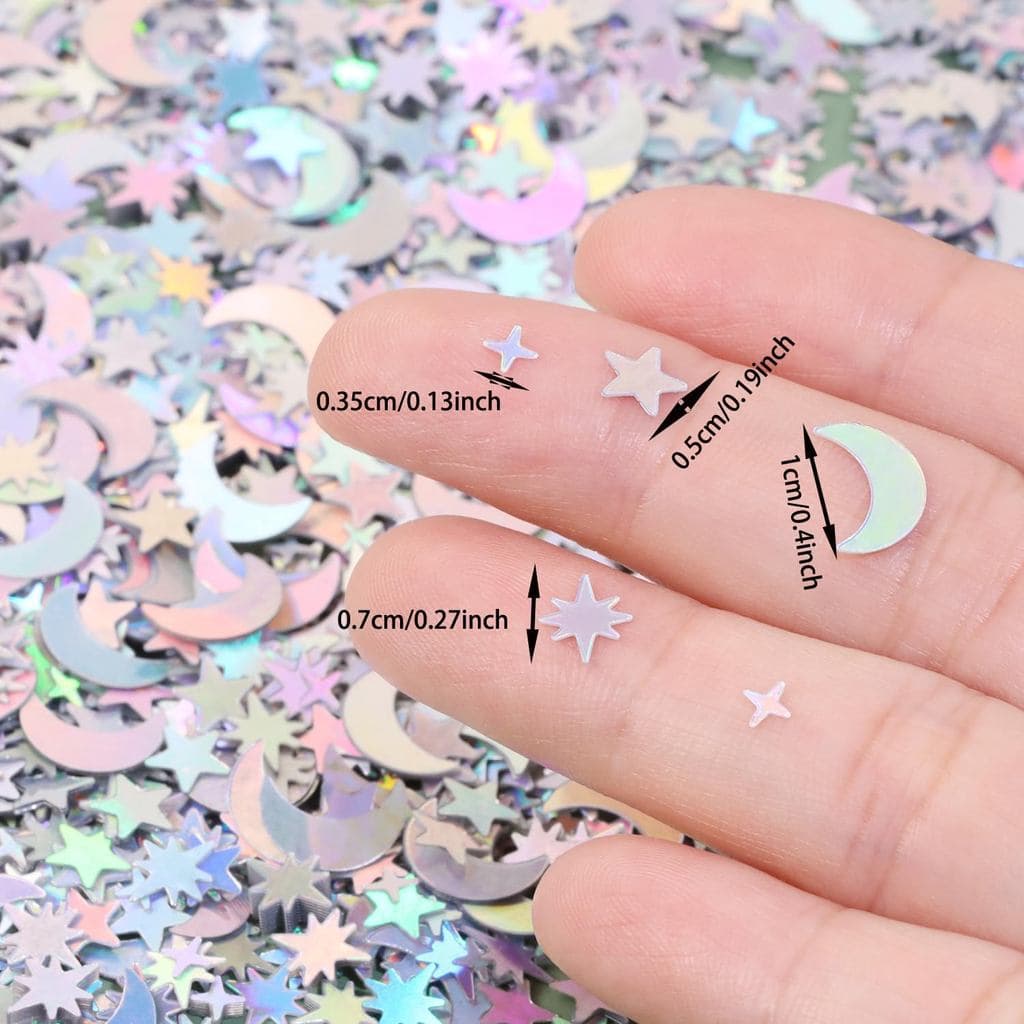 Confete de Mesa ONLYKXY Lua e Estrela, Decoração com Glitter para Aniversário, Tema Folheado, Festa de Ação de Graças, D