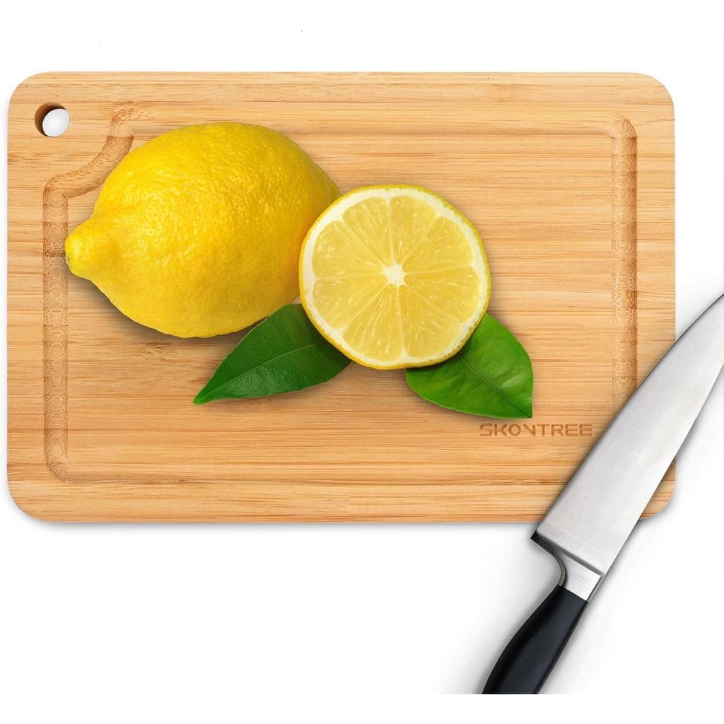 Tábuas de Corte de Bambu Pequenas para Cozinha, Tábua de Corte com Alça, Ranhura para Suco para Cortar Frutas, Mini Leve