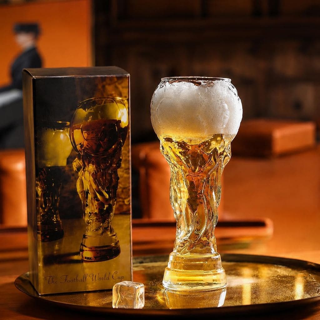 Copo de Cerveja Troféu da Copa do Mundo 2026 - 10" (11oz) ou 7" (4oz) - Copo Pilsner Divertido em Forma de Taça de Campe
