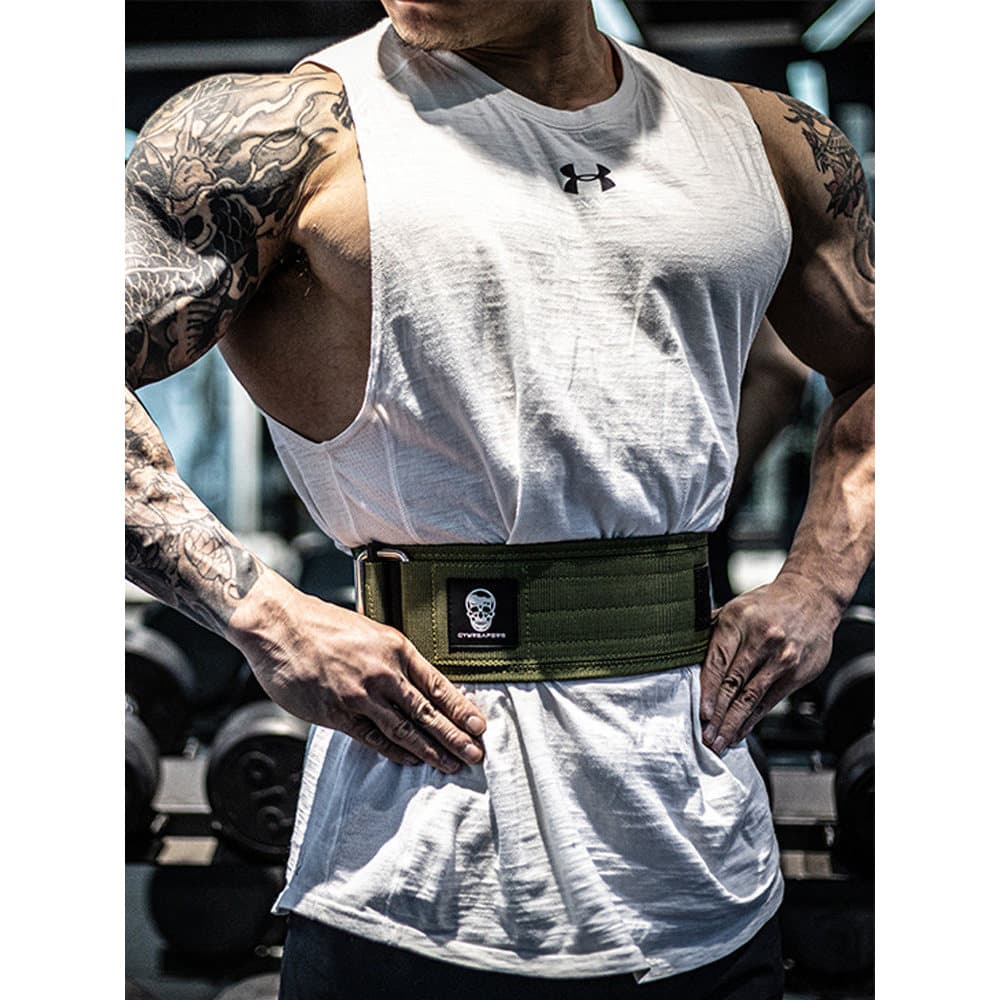 GR Death God Skull Fitness Training Velcro Nylon Confortável Respirável Deadlift Agachamento Levantamento de Peso Bodybu