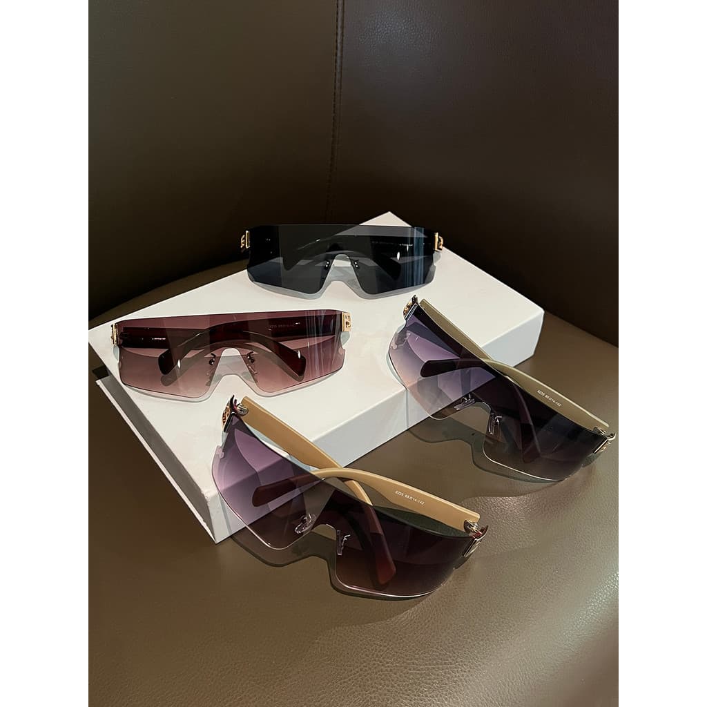 Óculos de sol gradiente sem moldura feminino 2026 novo estilo High-End luz luxo grande quadro Anti-ultravioleta óculos d
