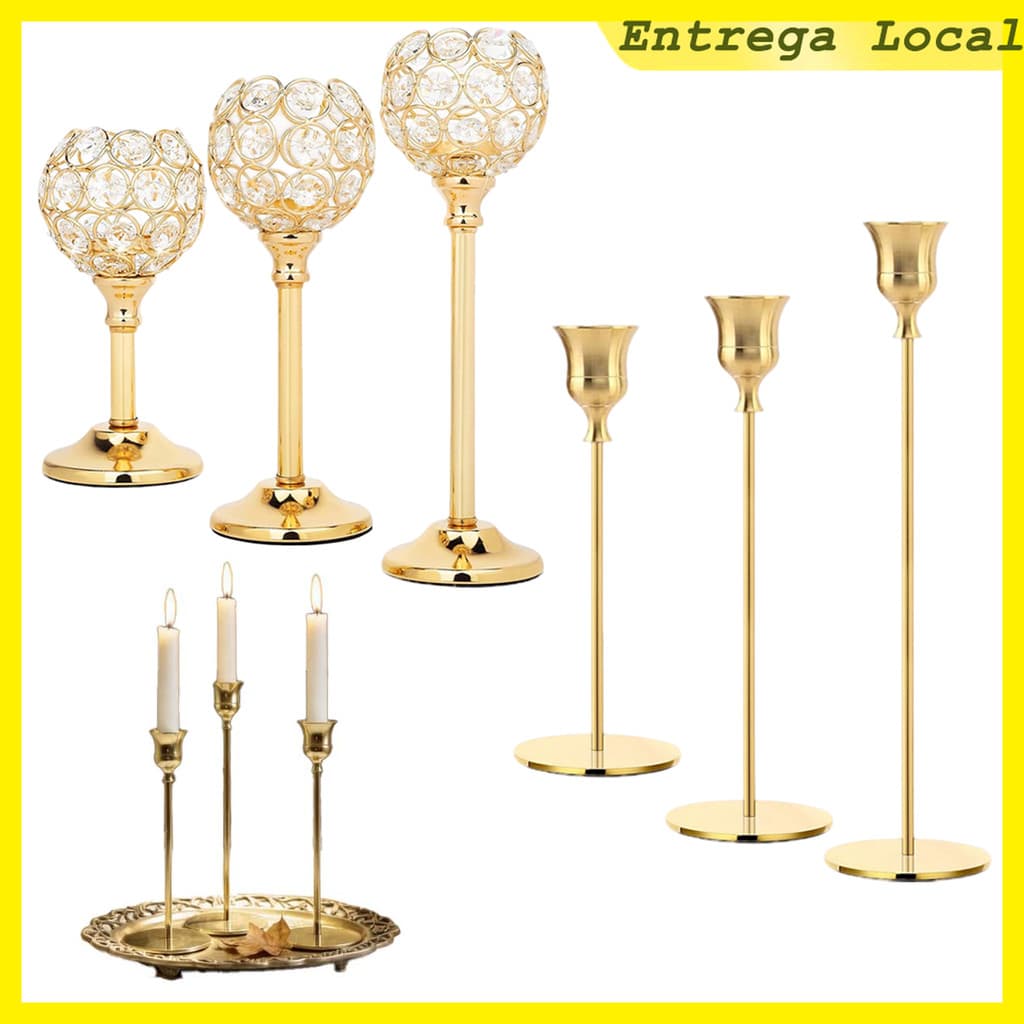 1/2/3 Peças castiçais de cristal / cônico, suporte de vela para mesa central, cornija, festa, casamento, decoração