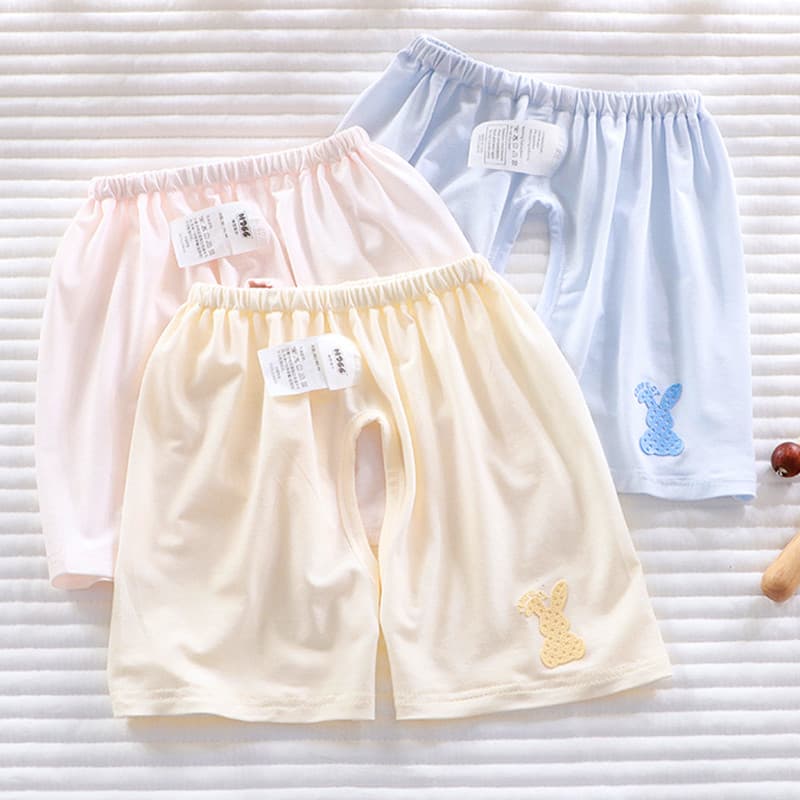 2026 novo estilo Shorts de bebê calças modais verão fino calças pequenas das mulheres dos homens calças abertas do bebê