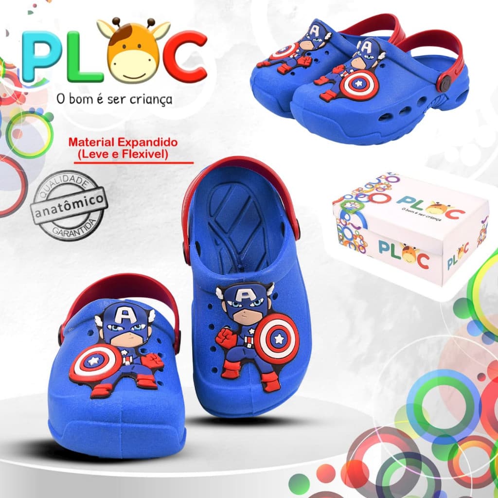 Sandália Babuche Menino PLOC Bab50 - Capitão Baby - Azul