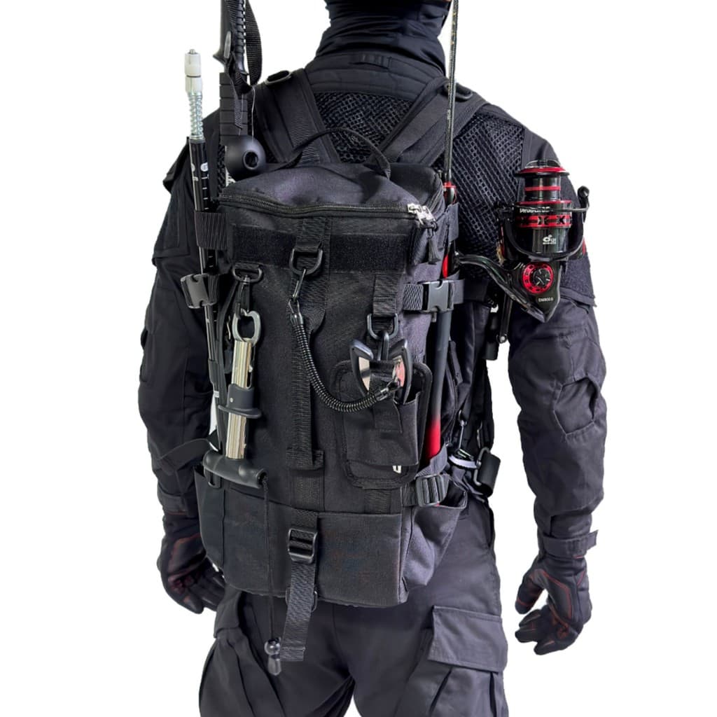 Deyi acampamento saco de pesca novo estilo à prova dwaterproof água esportes ao ar livre mochila multifuncional vara isc