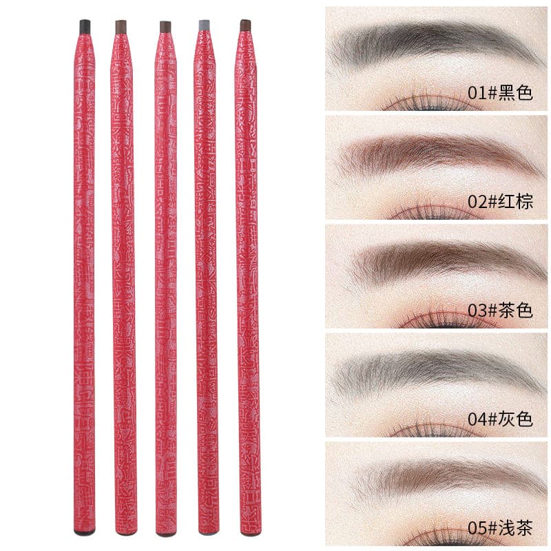 Lápis de sobrancelha rosa dourada genuíno, linha de tração, Natural, à prova d'água, à prova de suor, sem remoção, sem m