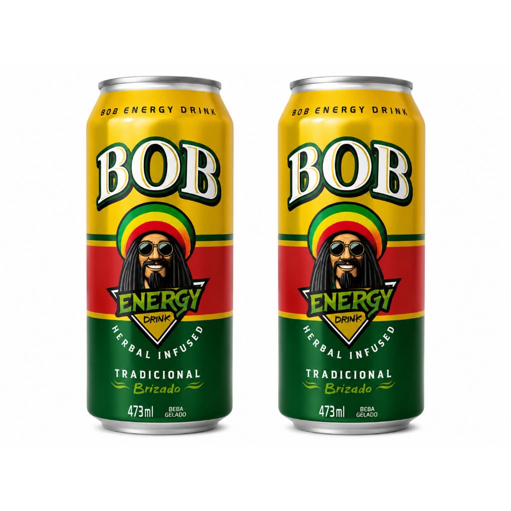 Kit 2 Energéticos Bob Energý Drink Tradicional Brizado Infusão de Ervas 473ml