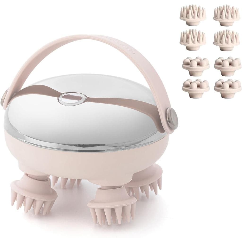 Massageador Elétrico para Couro Cabeludo, Massageador de Cabeça à Prova d'Água com Cabeças Substituíveis para Cresciment