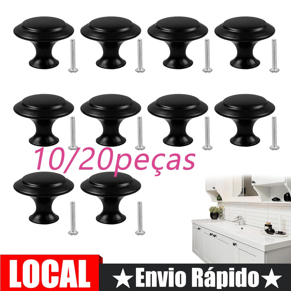 Conjunto de 10 peças com alça de gaveta de armário redondo fosco