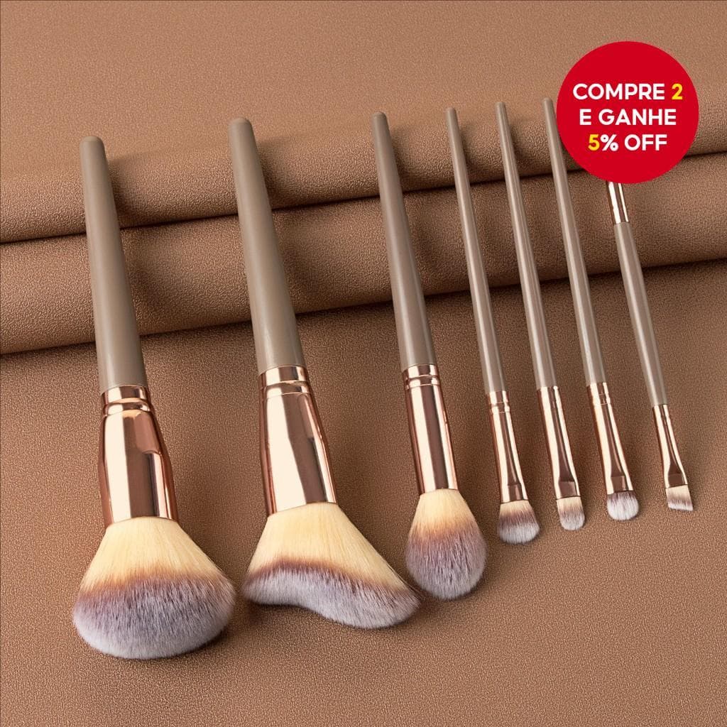 Champagne Gold 7pcs Pincéis De Maquiagem Conjunto Completo De Sombra Profissional