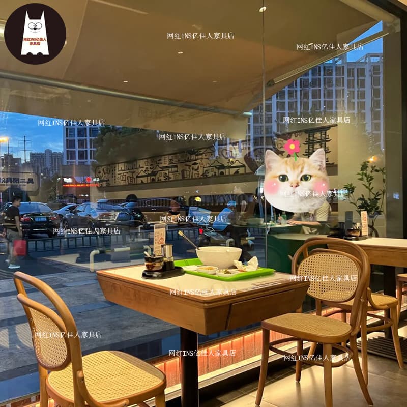 Ocidental restaurante café madeira maciça ardósia mesa cadeira combinação chá restaurante Sushi lanche barra com gaveta