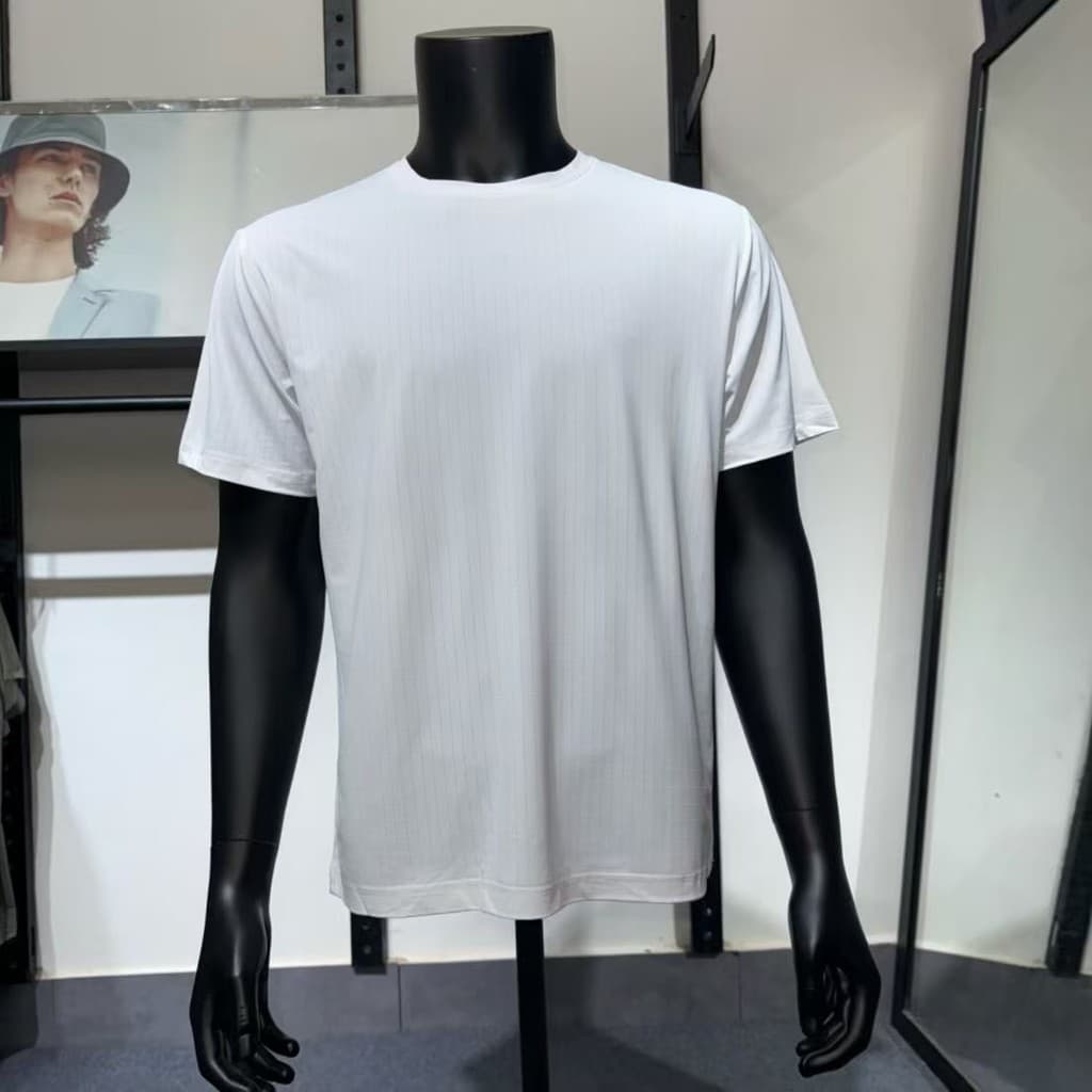 JJ Cut Label Masculino Verão Manga Curta Camiseta Branca High-End Amônia Líquida Mercerizada Algodão Em Torno Do Pescoço