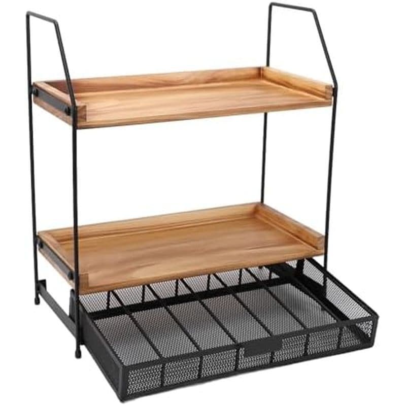 Haofy Rack De Armazenamento De Temperos Para Bancada De Cozinha Camada Dupla Com Mais De 20 Gavetas Cápsulas Estrutura D