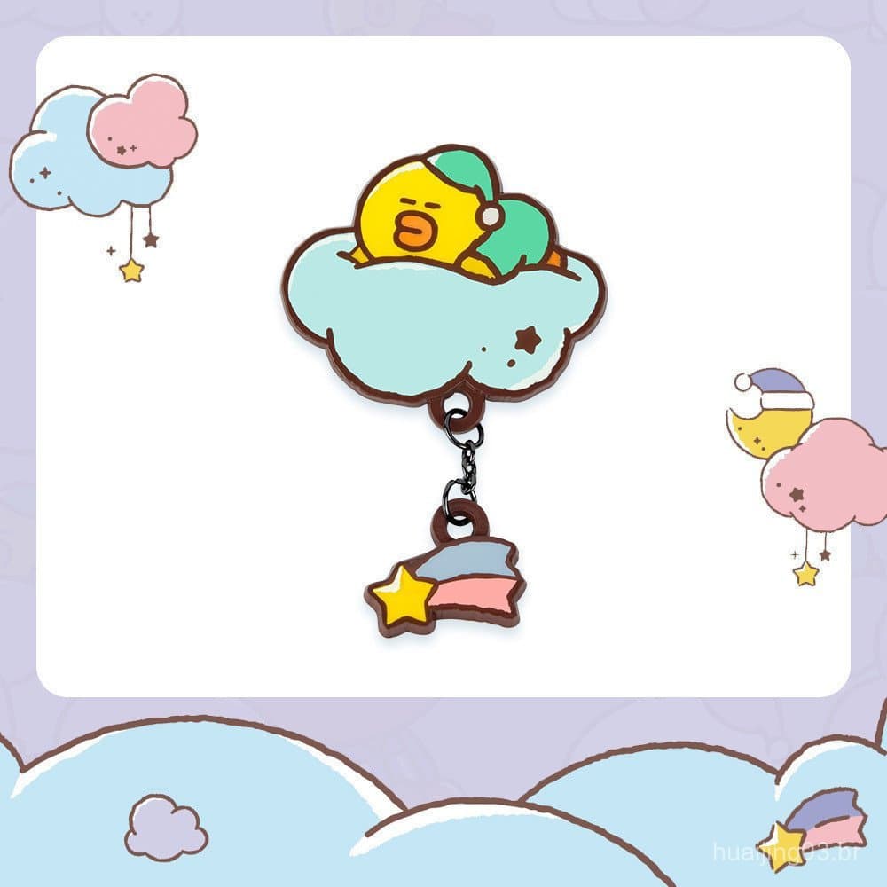 Line Friends Sleep Series Urso Marrom, Coelho Cony, Broche Galinha Sally Acessórios Fofos e Adoráveis G8N8