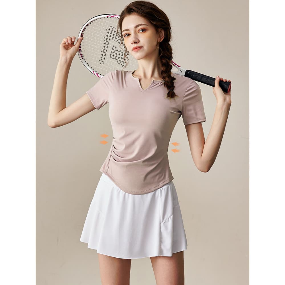 Badminton terno esportivo feminino mais magro olhar camisa de tênis correndo treinamento roupas de Fitness verão estilo