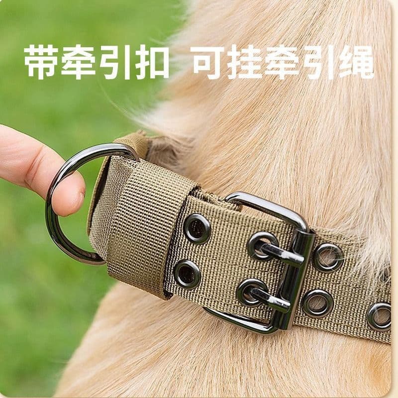 Coleira tática de Nylon para cães, Anti-quebra, à prova de explosão, ajustável, coleira para animais de estimação, cães