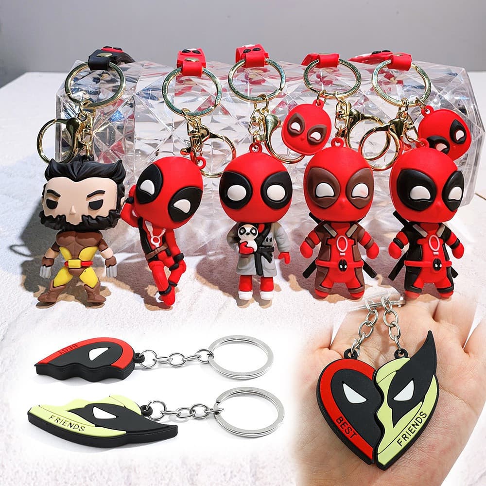 Chaveiro Deadpool Wolverine Marvel Action Figure Brinquedos Figura De Ação
