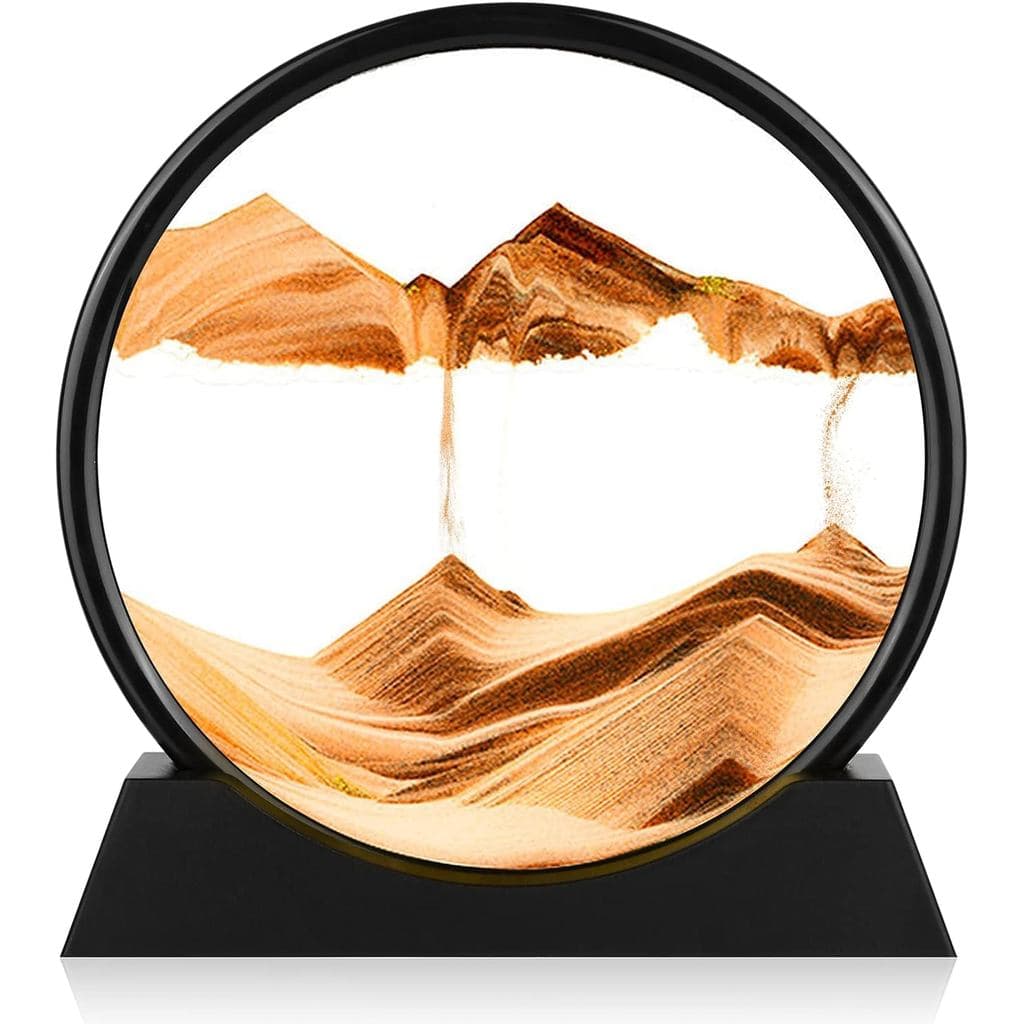 Herecanli Quadro de Areia Movediça - Decoração de Pintura de Areia Movediça 3D - Cenário Subaquático 3D em Vidro Redondo