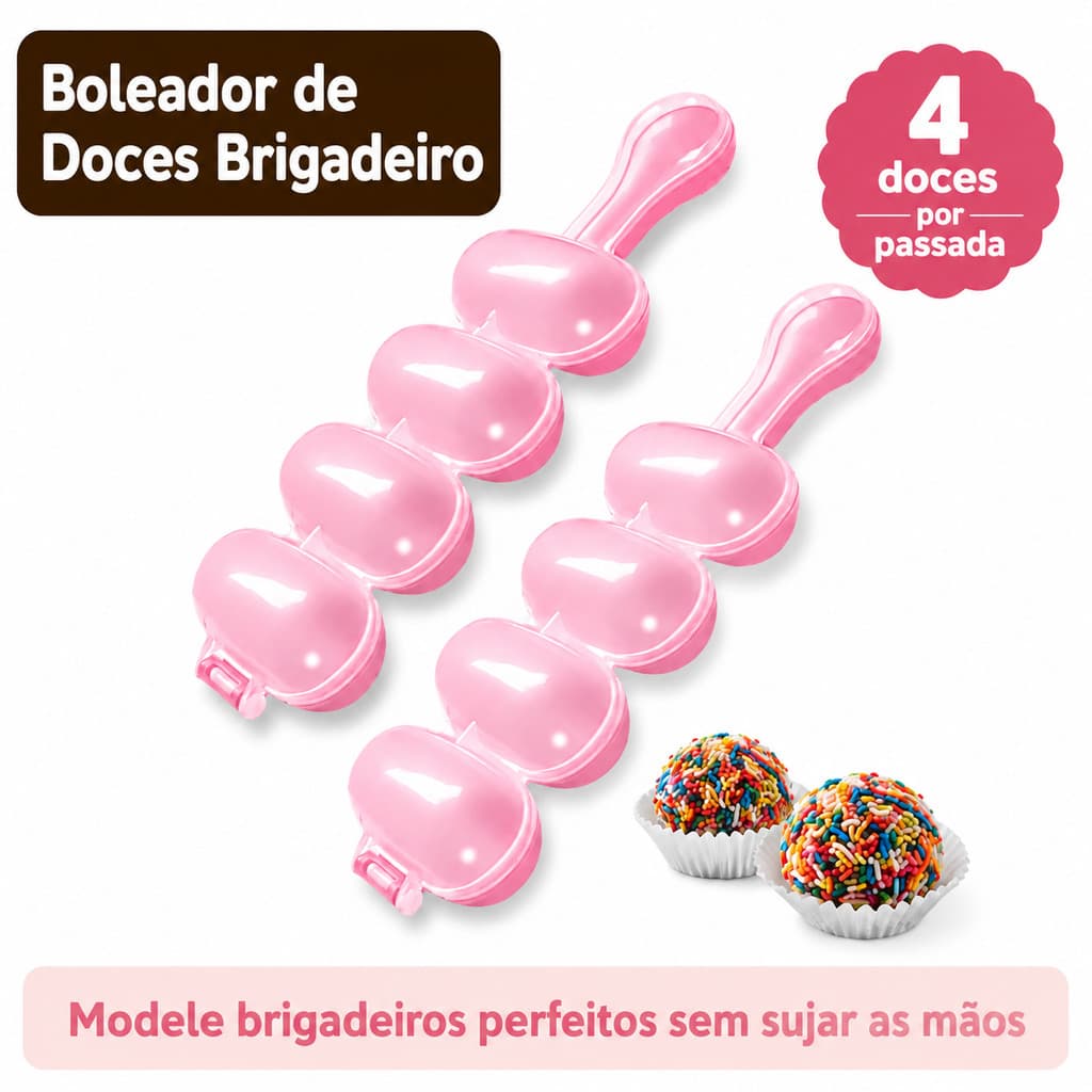 Kit 2 Chocalhos Boleador de Doces Brigadeiro Beijinho Modelador Confeitaria Blue Star
