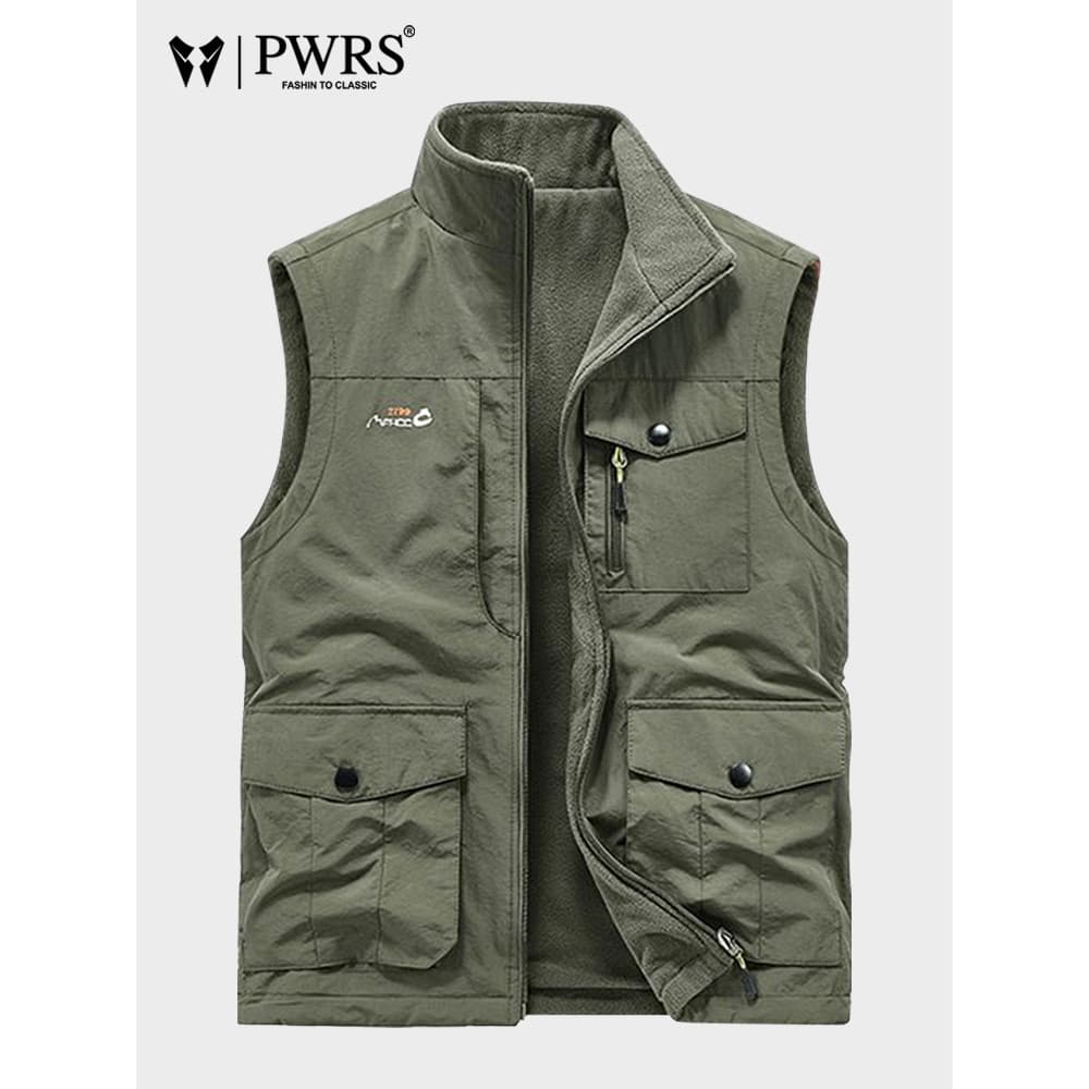 Colete 2025 novo estilo masculino outono inverno dupla face usar Polar velo engrossado ferramentas fotografia colete méd