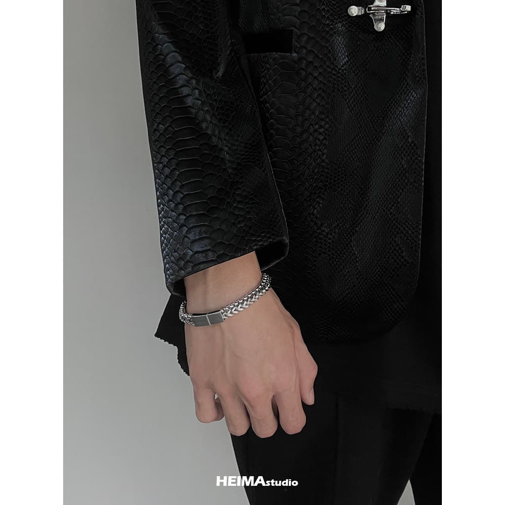 pulseira pulseira masculina Cool Style ins Titanium Steel Masculino Hip Hop Pulseira Não Desbotada