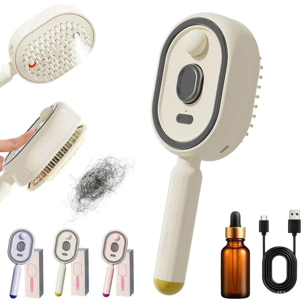 Escova Elétrica de Massagem e Vaporização para Cabelo, Escova Elétrica de Massagem a Vapor para Cuidado Capilar 2026, Es