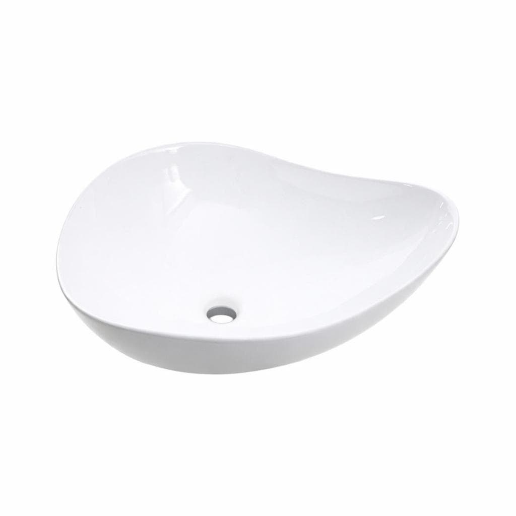 Cuba de Apoio Sem Válvula para Banheiro Oval Louça Cerâmica Ambar - Branco