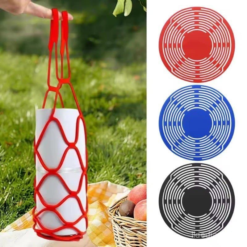 Saco De Armazenamento De Silicone Multiuso De 4-2 Unidades-Porta-Copos De Tapete De Isolamento Dobrável Garrafas De Vinh