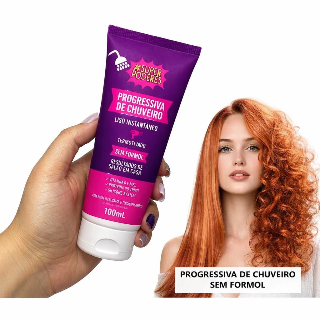 Progressiva de Chuveiro Super Poderes Liso instantâneo Sem Formol Liso