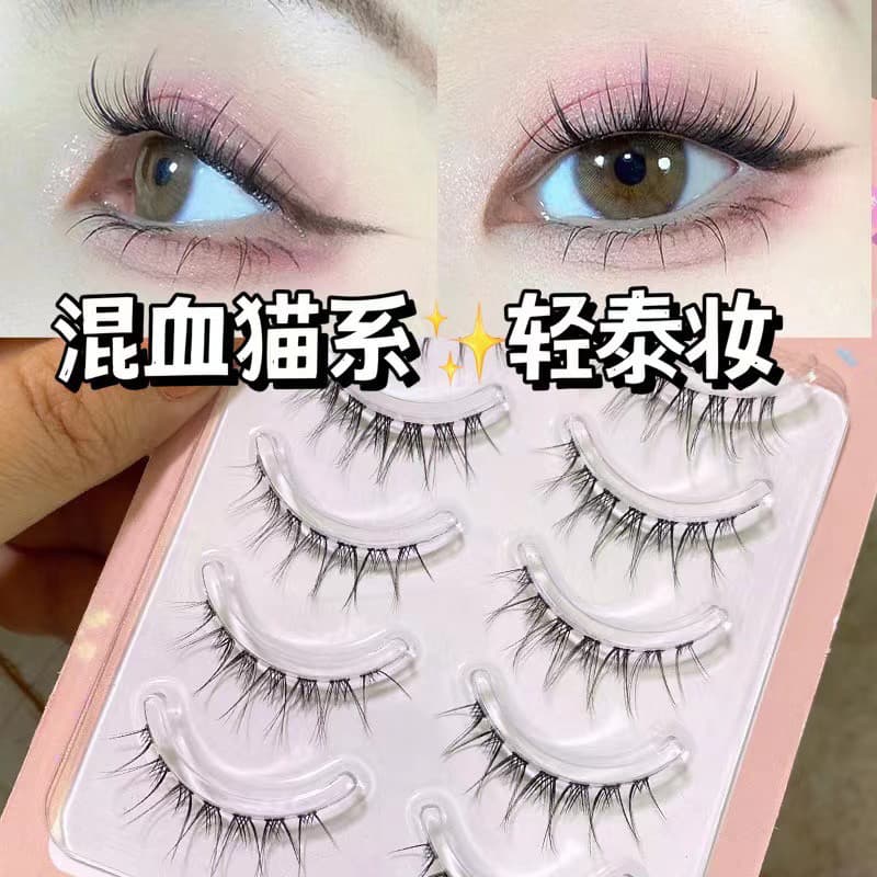 Cílios bonitos moda MJ09 cílios postiços naturais de uma peça inteira meio sangue tailandês pequeno diabo enxertia quadr