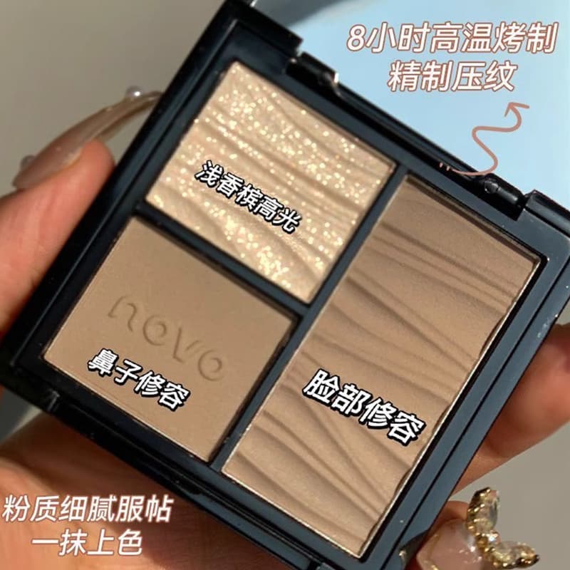 Genuíno NOVO paleta de contorno de três cores alto brilho um brilho fino fosco brilho brilho rosto Facial Blush nariz so