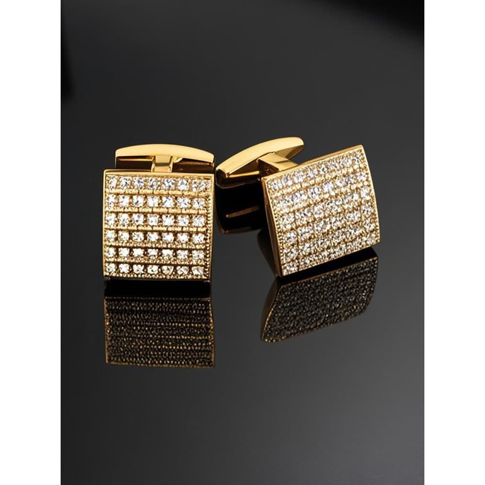 Abotoaduras de camisa francesa masculina luz dourada luxo manguito unhas presente para namorado High-End presente quadra