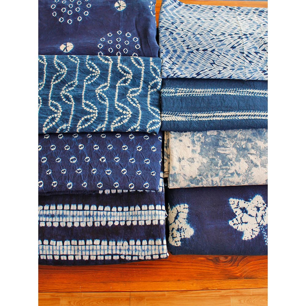 Lanyan estilo étnico feito à mão puro algodão Tie-dye tecido sofá toalha de mesa roupas tecido azul-dye Pastoral