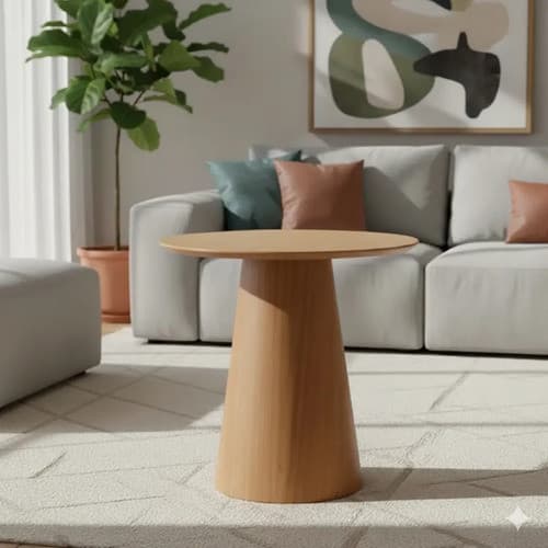 Mesa Lateral Cone Base Laminada 60 E Tampo Laminado 50cm