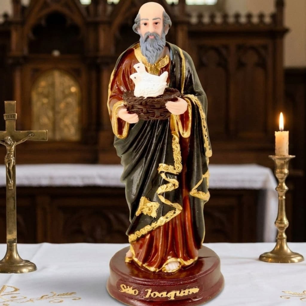 Imagem de São Joaquim 13 cm Resina Devoção Igreja Católica
