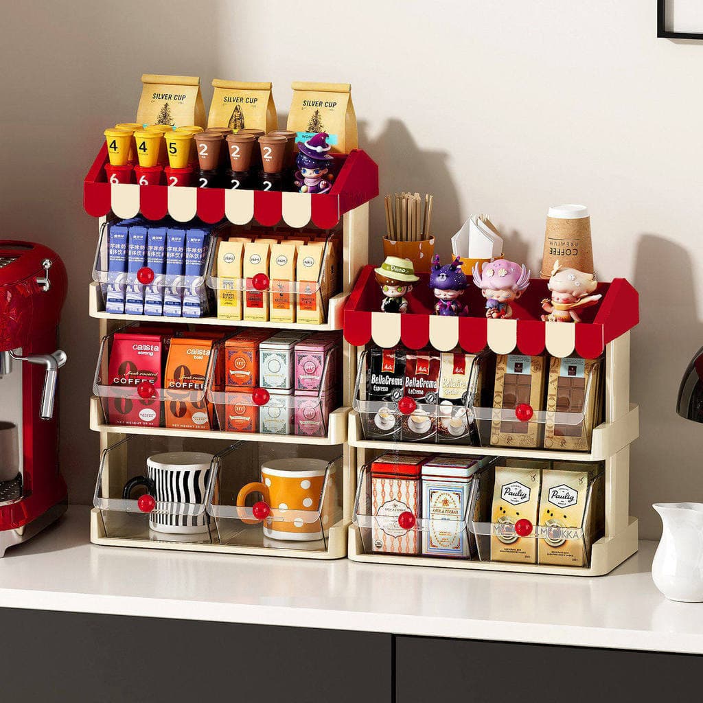 Saco de chá caixa de armazenamento sala de chá Bar cápsula de café prateleira de chá gaveta escritório Desktop lanche Ra