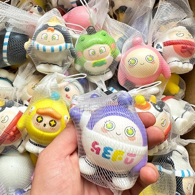 Saco de malha Eggboy festa pitada música descompressão brinquedo lento rebote ventilação ferramenta útil dos desenhos an