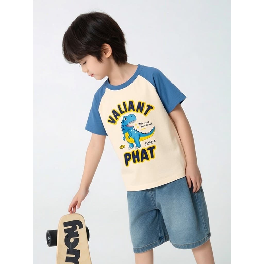 Marca de comércio exterior roupas infantis verão versão coreana puro algodão manga curta camiseta novo estilo menino Din