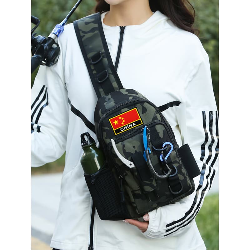 Bolsa de peito masculina, bolsa mensageiro de um ombro, leve, equipamento de pesca, acessórios de pesca, armazenamento,