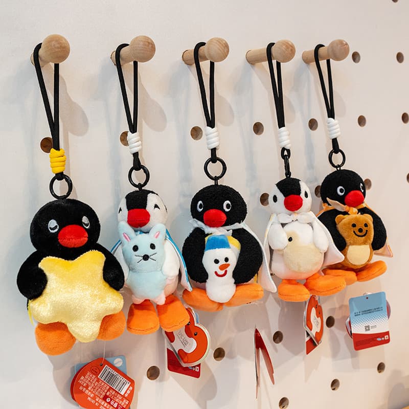Pingu Pinguim Chaveiro De Pelúcia Bonito Anime Macio Brinquedo Mini Personagem Pendurado Charme Saco Decoração 12cm